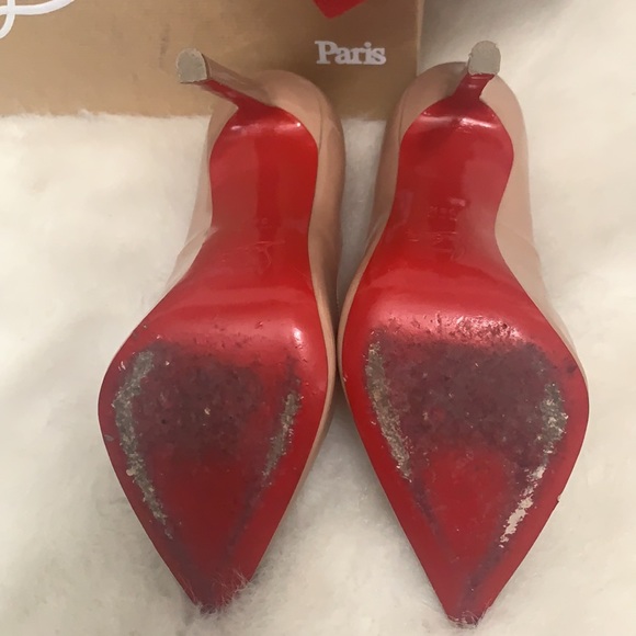 Christian Louboutin Nude Pointed Toe Heels - Picture 8 of 8